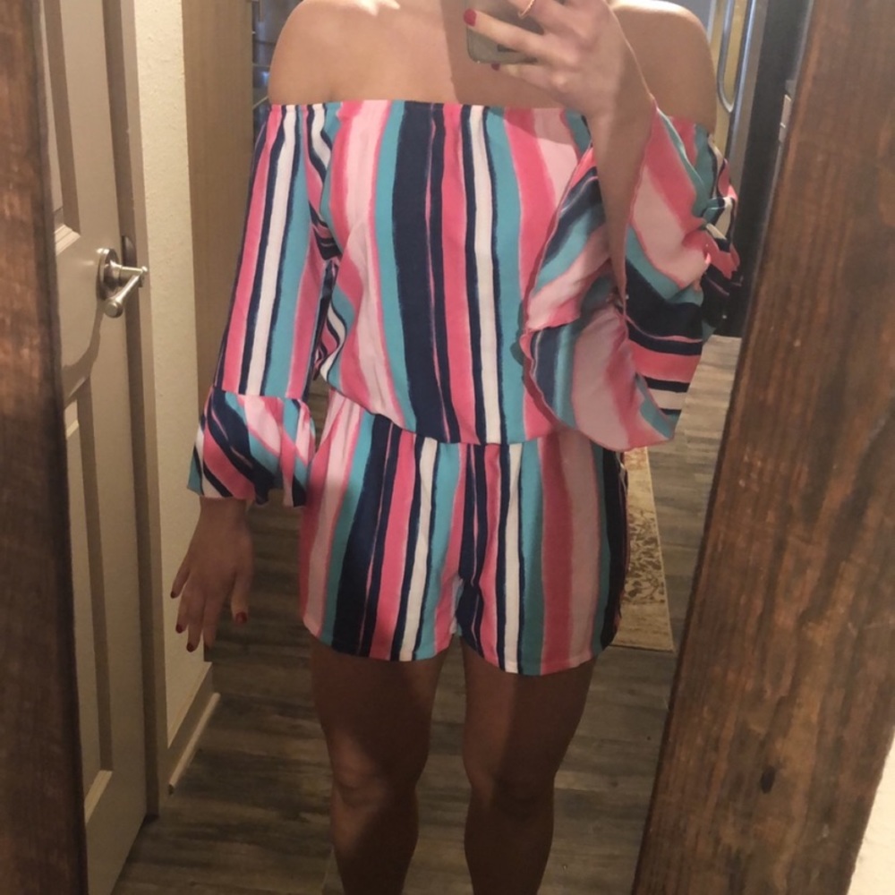 Pink Lily Boutique • Romper with pockets; strapless • Size: S